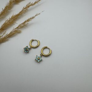 Light Blue Flower Hoops