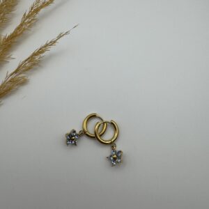 Blue Flower Hoops